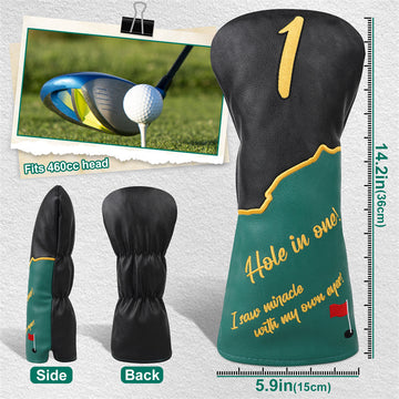 HOLE IN ONE Leather Golf Club Driver Head Cover - Craftsman Golf